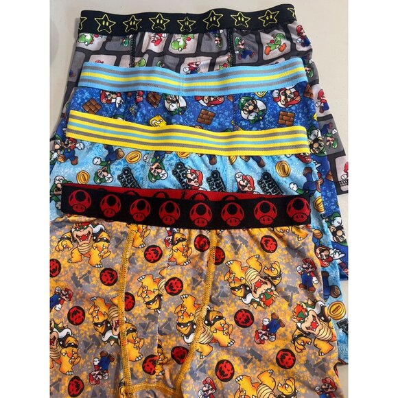 Super Mario Boys Boxer Briefs Lot of 4 Size 10 Nintendo Polyester & Spandex - Picture 1 of 6